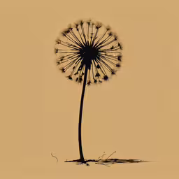 a dandelion blowing in the wind, which is the tip of a plant,a single dandelion blowing in the wind