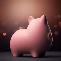 an image of a pink pig bank on table