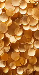 a bunch of gold plates that are gold