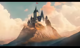 a castle sitting on top of a hill