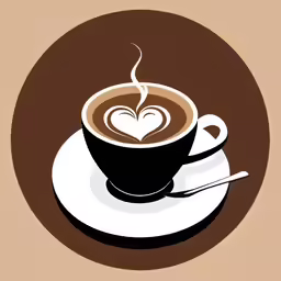 an illustration of a cup with coffee on top