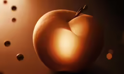 an apple has several dots around it