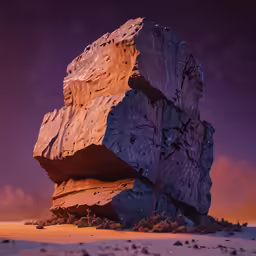 a large stone block surrounded by dirt and rocks