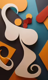 an artistic composition made with cut paper and paper circles