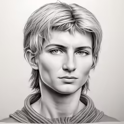 a drawing of a man with blonde hair