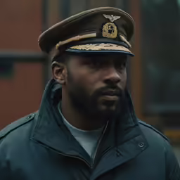 a close - up of a man in military uniform