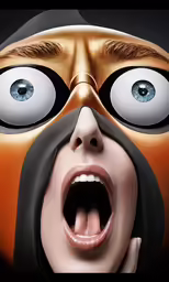 a woman that has some strange looking eyes