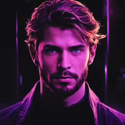 the man in the jacket has blue eyes,a man with a beard and blue eyes