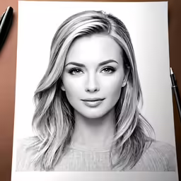 a drawing of a woman with large eyes
