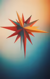 a large star is placed in a blue blue background