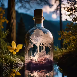 a bottle that is sitting on the ground