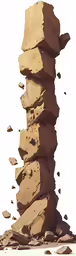 a giant stack of rocks with many layers falling down it