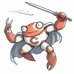 a creature like creature that is holding onto a sword