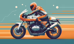 an image of a man riding a motorcycle on a highway