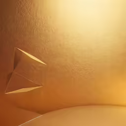 gold foiled background, with a curved paper kite