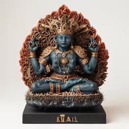 statue of a hindu god sitting in lotus position
