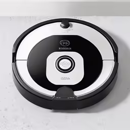 a very close up view of the robotic vacuum