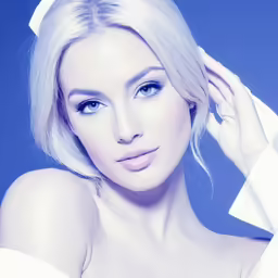a close up photo of a blond woman