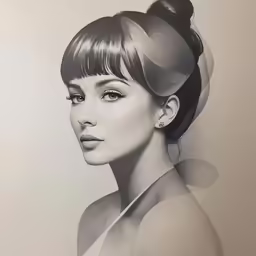 the portrait of a girl with long hair