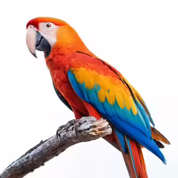 a colorful parrot sitting on top of a tree branch
