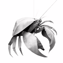 a large crab is standing on its hind legs