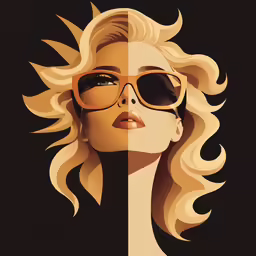 an image of a woman with sunglasses that are both color blocking