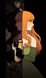 some anime characters and one is looking back