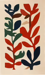 a multicolored design with various colored leaves