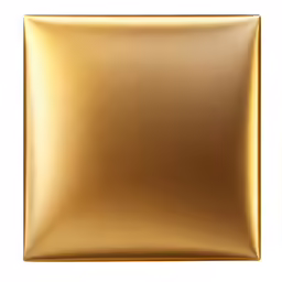 a gold square plate against a white background