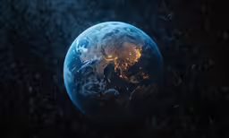 earth from space showing the city lights