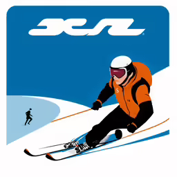 the snow skier is coming down the mountain