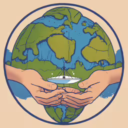 two hands are holding out a toy boat,two hands holding an object in the shape of a globe