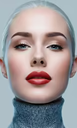 an image of a woman with red lipstick