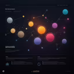 a dark web page with several different colorful circles on it