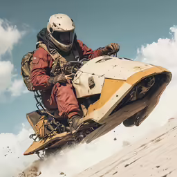 a person is riding on a desert motorcycle