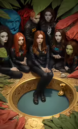 some very pretty young girls in black outfits