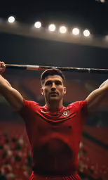 a man is holding a baseball bat in his hands