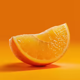 a half of an orange is shown on the table