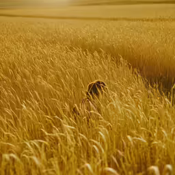 a herd of animals walking in tall grass