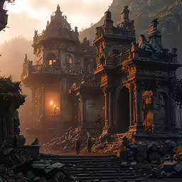 a scenic photo of an old, crumbling town