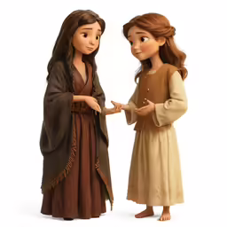a cartoon character standing next to a statue of an woman