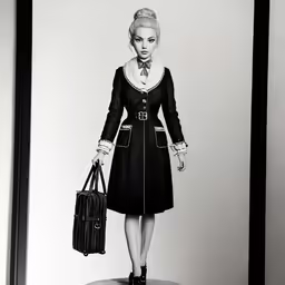 a painting of a woman with a handbag