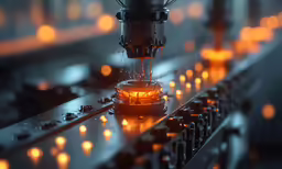 a machine working in an assembly line