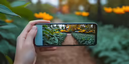 someone taking a photograph of an outside farm