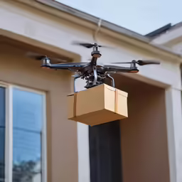 a small device hovering over a house