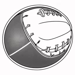 a drawing of a softball on the ground,the baseball ball is drawn in a circular