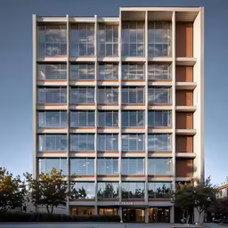 a large building with a large number of windows on the front