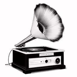the record player is holding an antique record