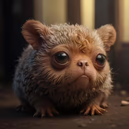 a small brown animal with big eyes