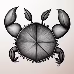 a drawing of a sea turtle holding a lily